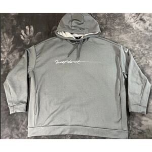 Nike Graphic Print Fleece Hoodie Gray Pullover XL Long Sleeve Men's